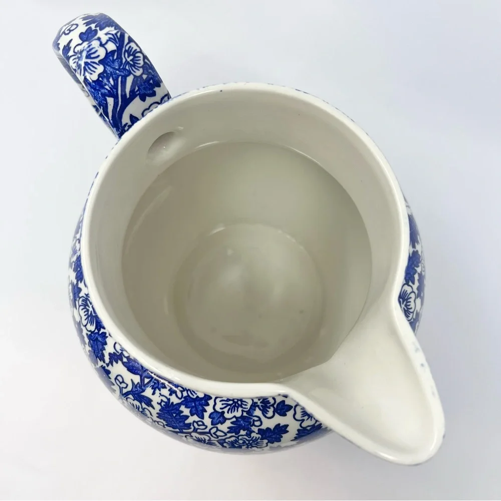 Williams Sonoma Burgess & Leigh Etruscan Jug Blue Burgess Chintz Made in England